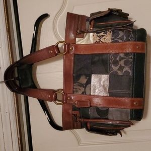Coach Denim Patchwork Tote Handbag